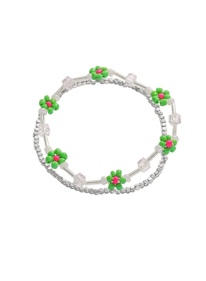 Broken silver few taels flower bracelet female niche design new style