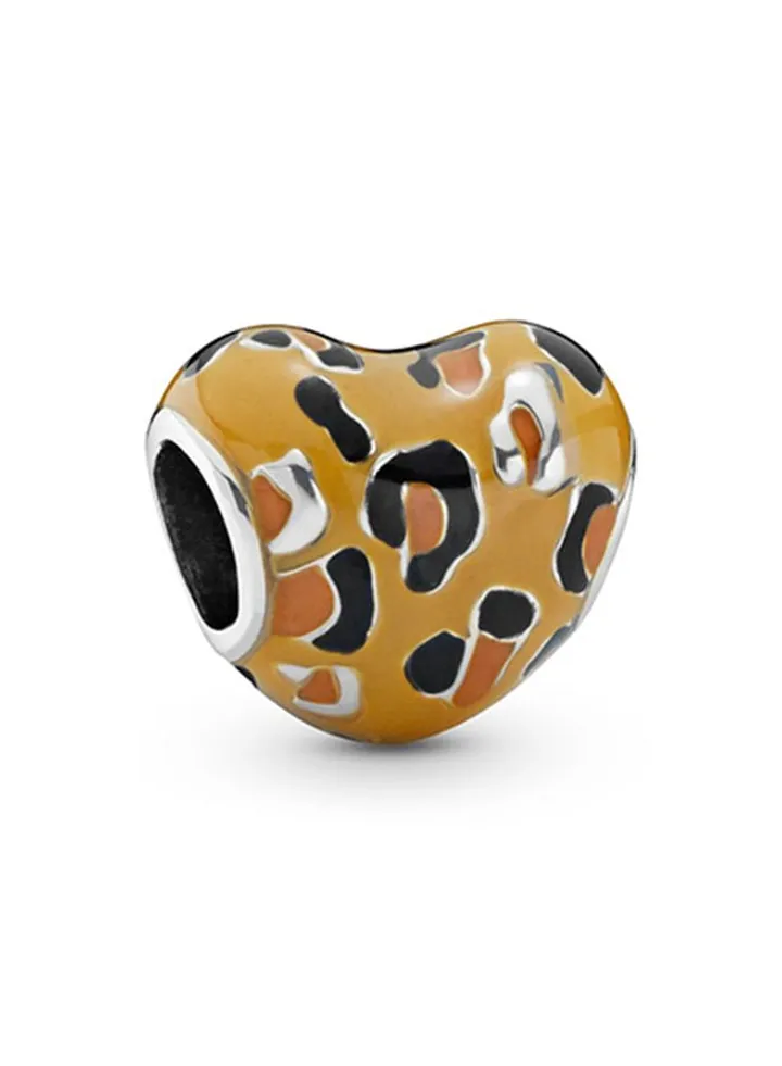 Sterling Silver Coloured Enamel Heart Charm