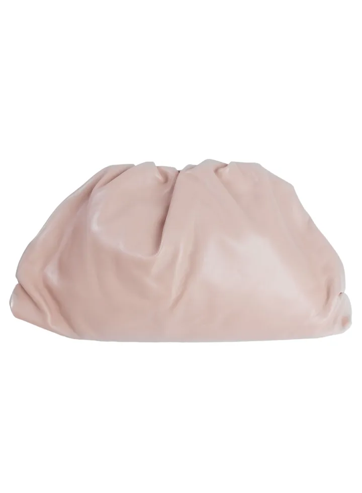 Rounded soft leather pouch
