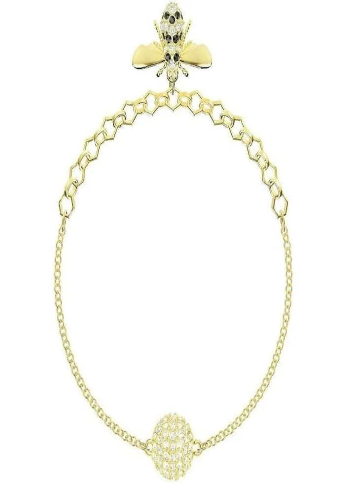 Gold Plated Round Bee Bracelet