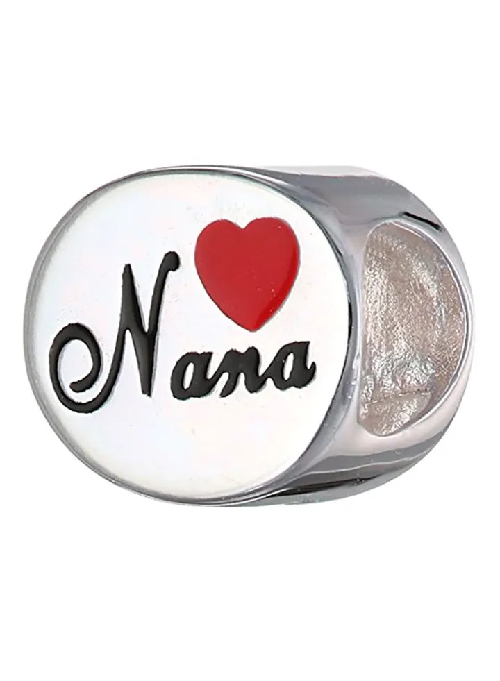 Sterling Silver Love Nana Heart Charm For Bracelet