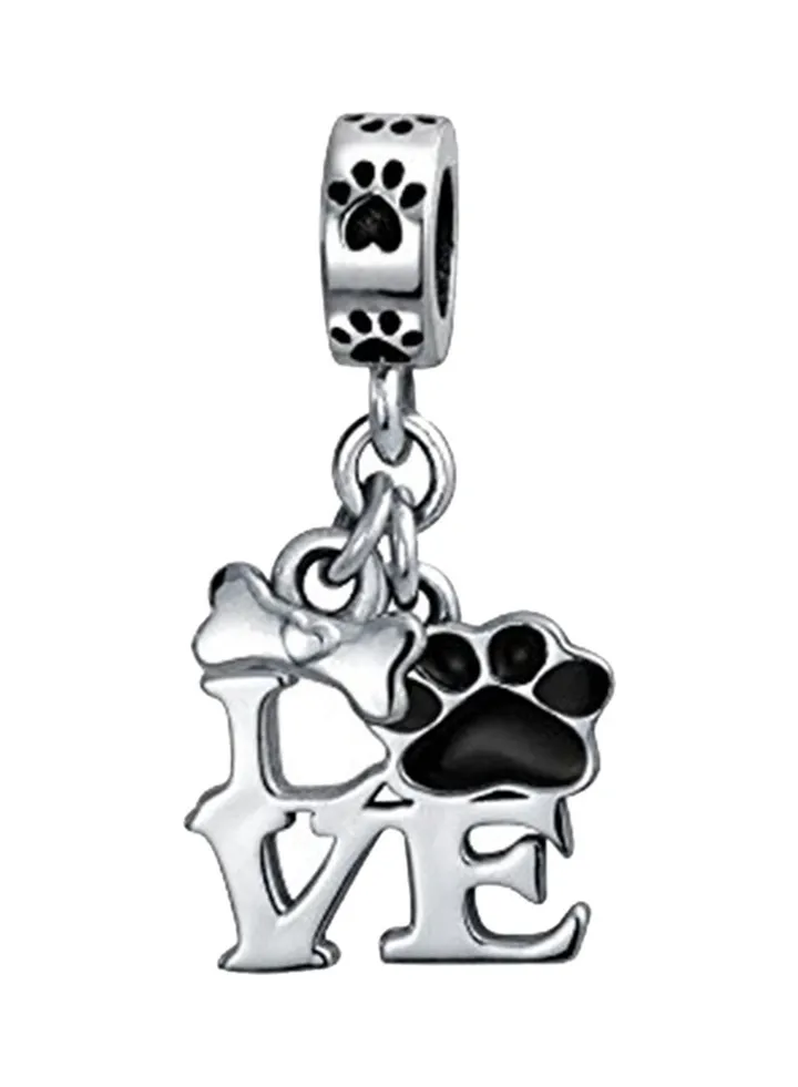 925 Sterling Silver Puppy Paw Print Enamel Charms