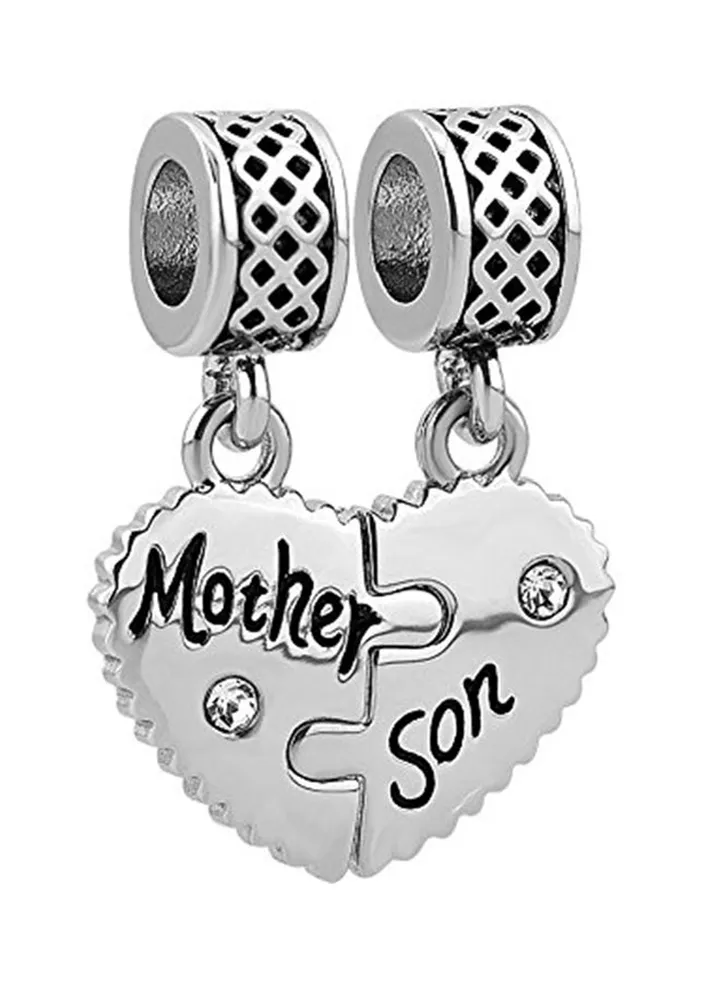 Mother Daughter Son Dangle Beads Charms For Bracelets