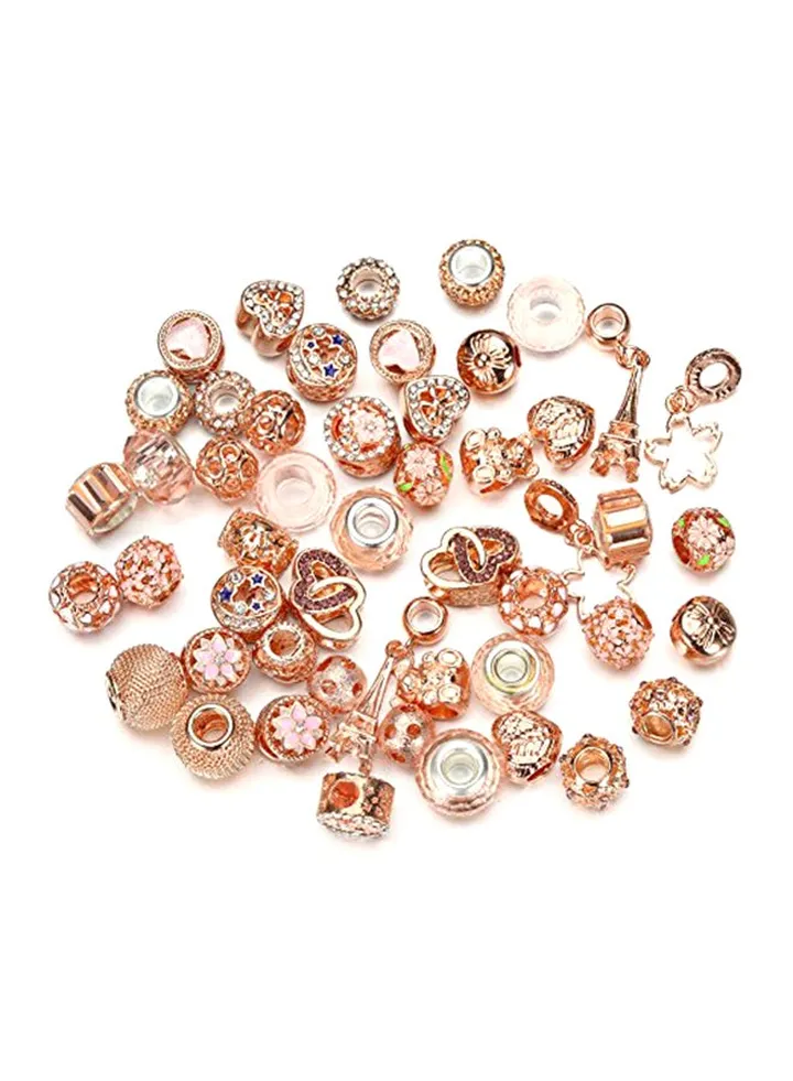 50-Piece Rhinestone Metal Charm