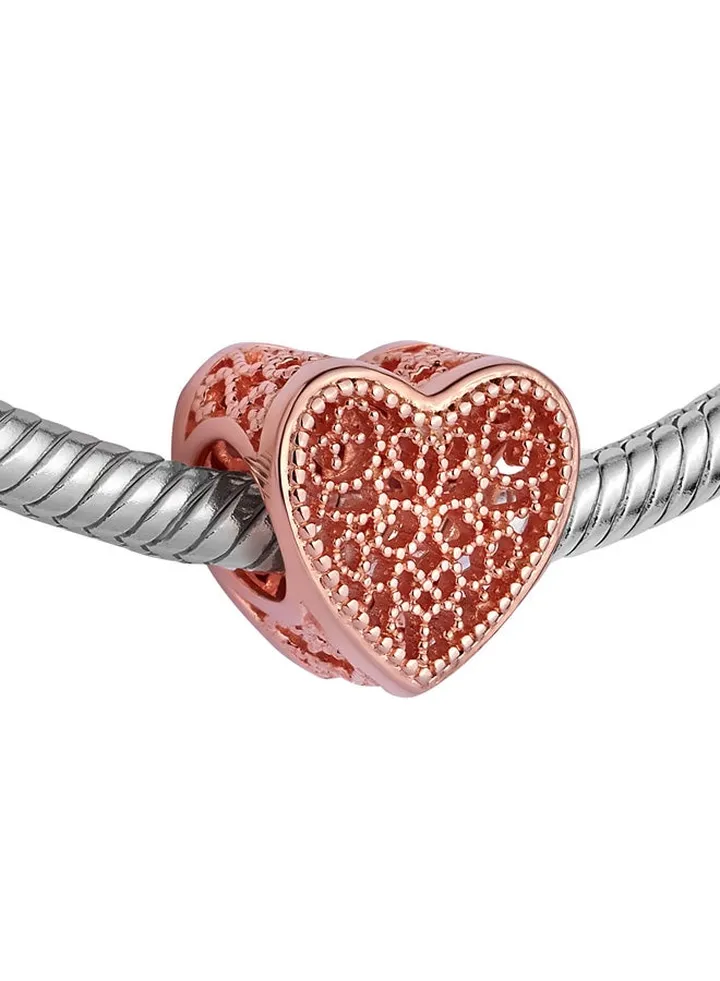 Rose Gold Heart Charm