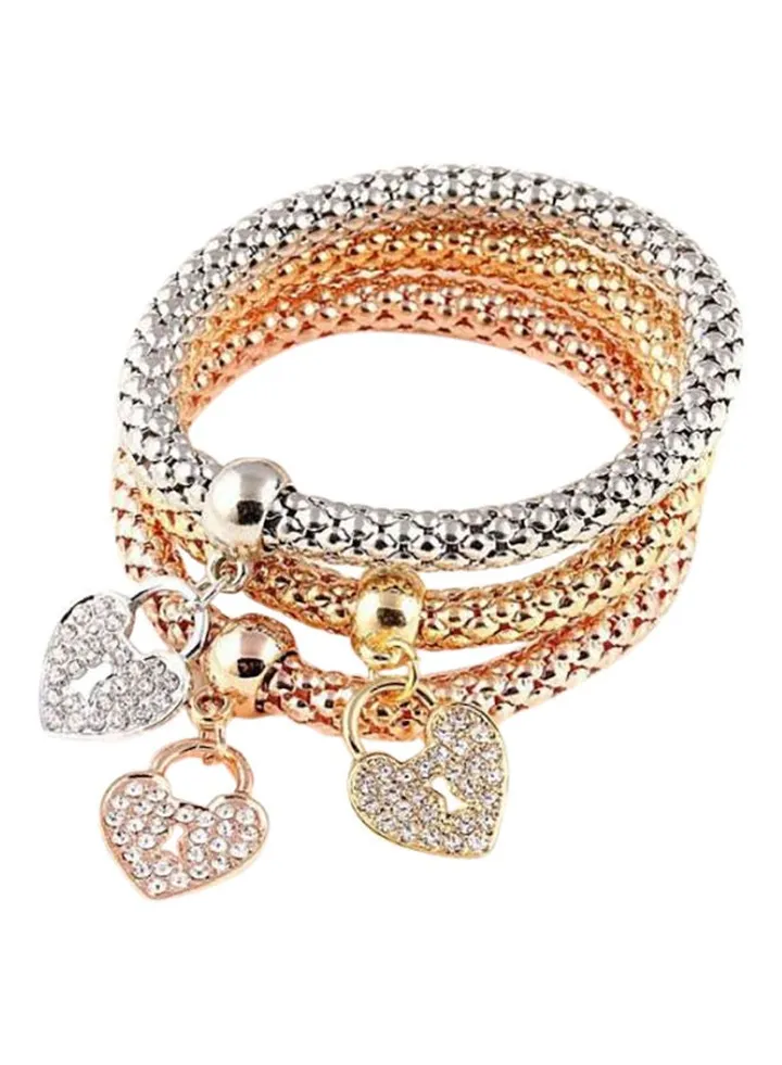 3-Piece Rhinestone Bracelet Set