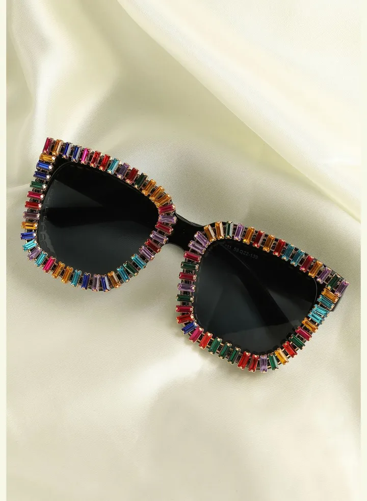 Trendy Designer Stone Western Wear Sunglass For Women
