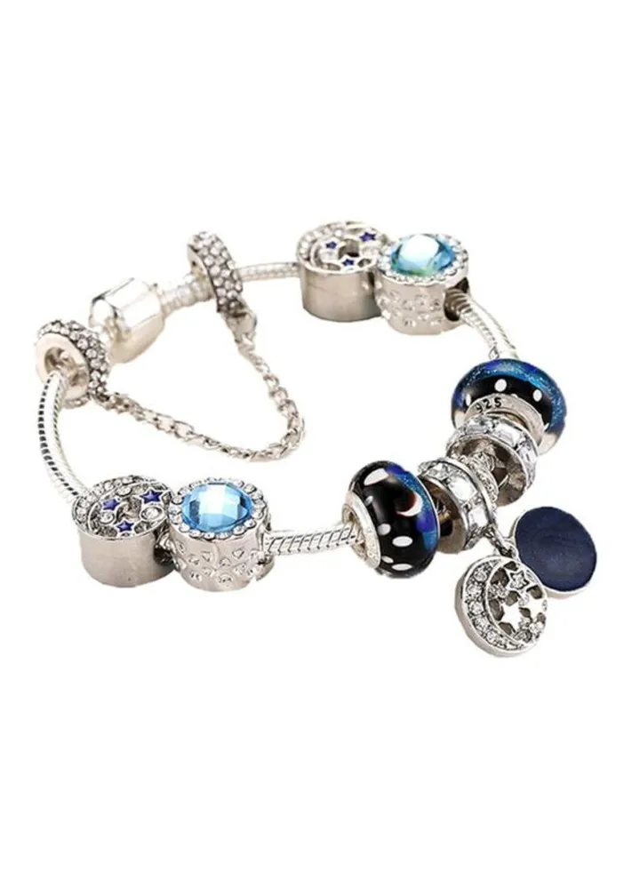 Rhinestone Studded Charm Bracelet