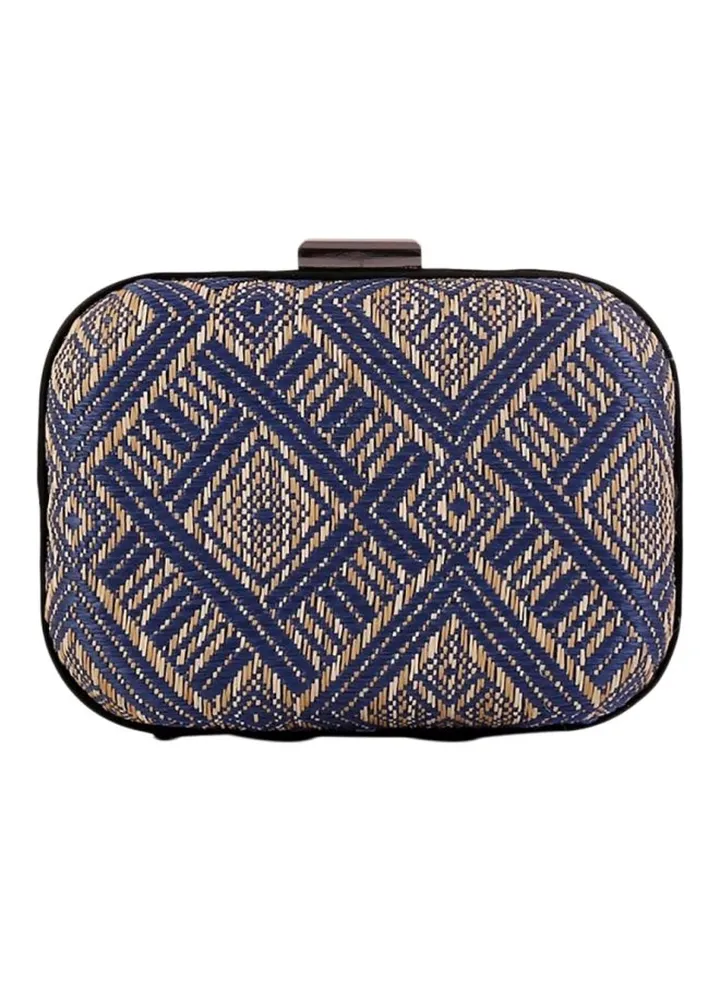Fashionable Clutch Blue/Beige