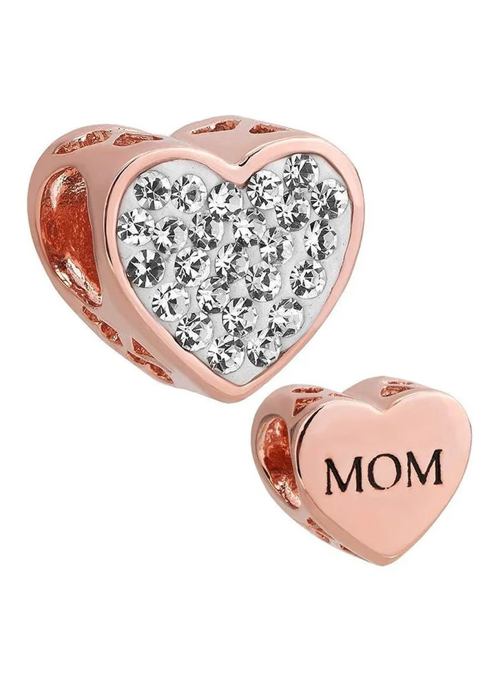 Synthetic Crystal Heart Mom Charms