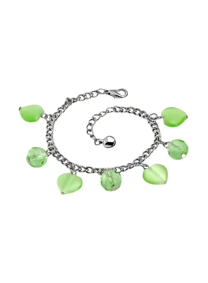 Bead Ball Love Heart Charm Bracelet