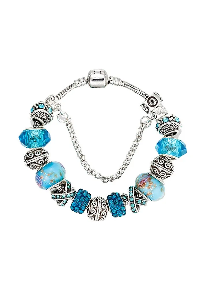 Beaded Silver Plating Charm Bracelet