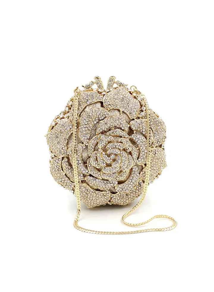 Stylish Leather Clutch Gold