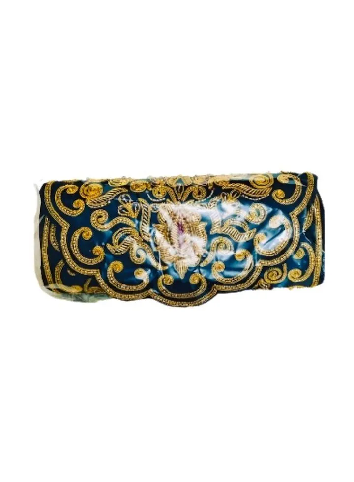 Golden Flower Black Hand Clutch