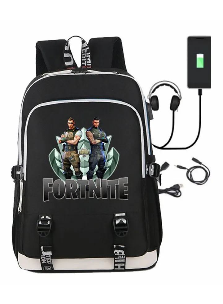 Anti-Theft USB Charging Laptop Backpack Black