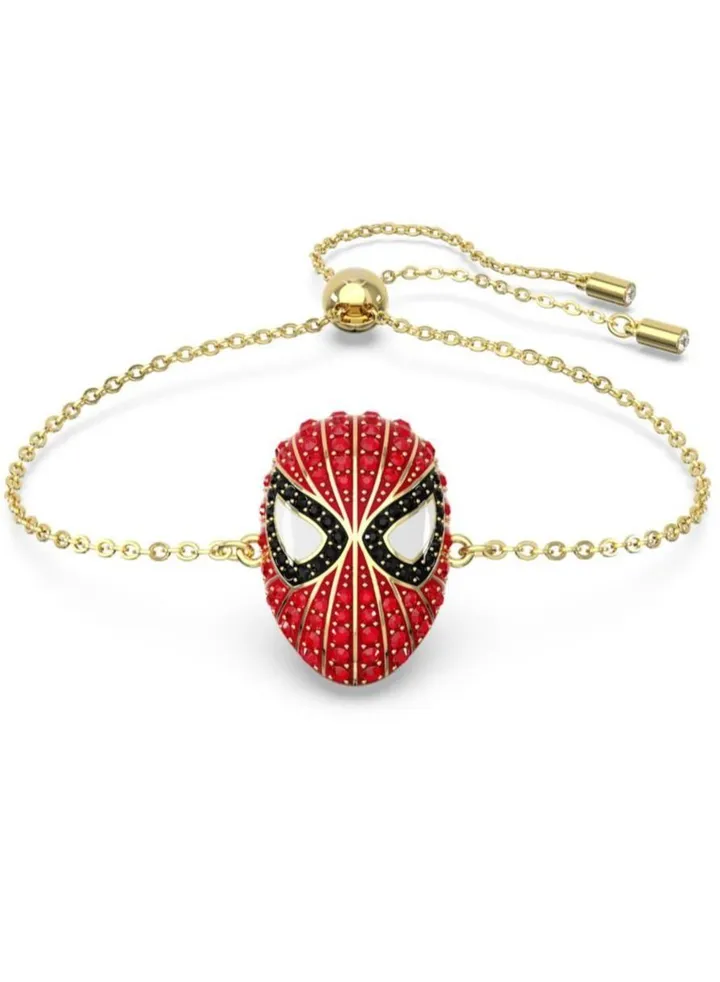 Swarovski Marvel Spider-Man Red Crystal Bracelet Gold Tone Plated