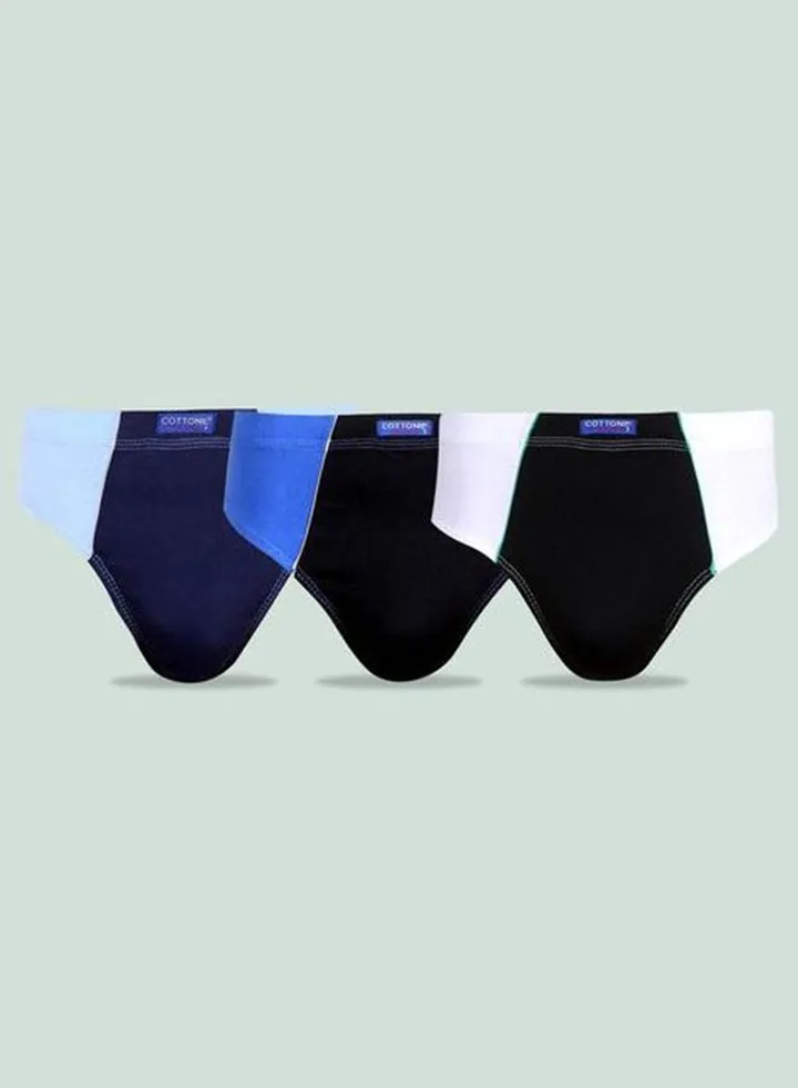 Pack Of 3 Relax Briefs Baby Blue/White/Blue