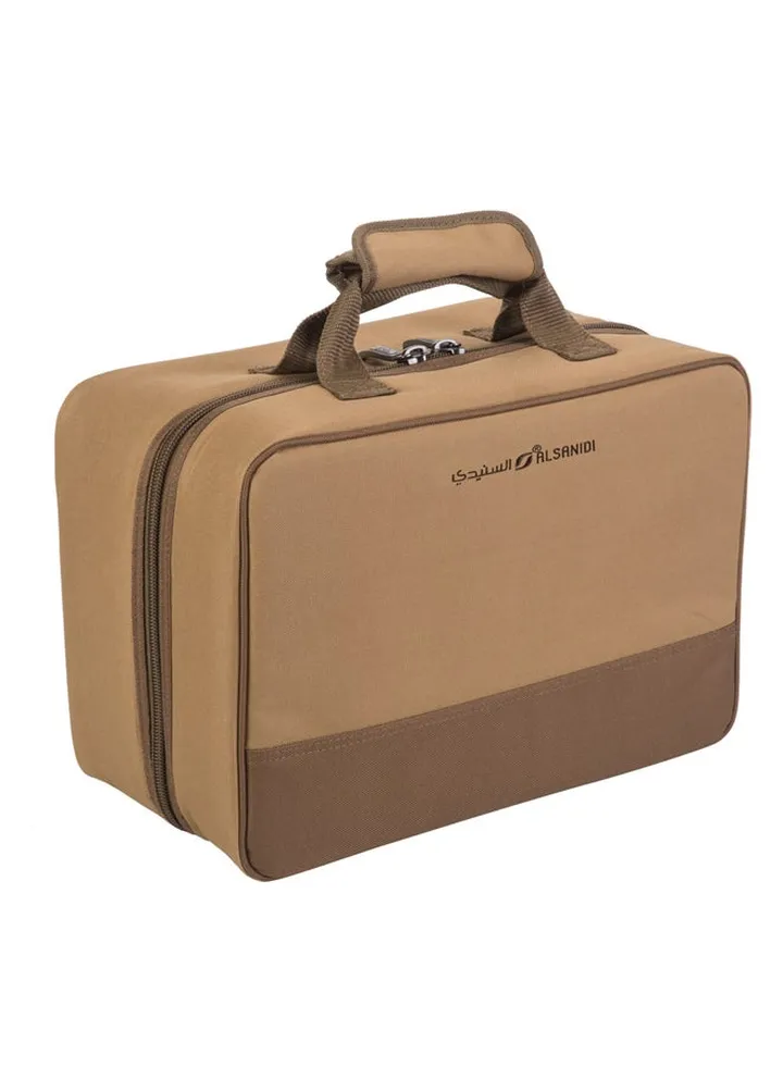Al Wessam tea and coffee bag for trips, Camping bag, Kaki, Size 40*28*20Cm