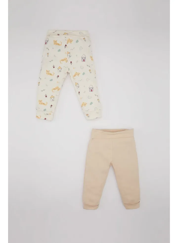 Babygirl New Born Regular Fit Knitted Trousers - 2 Pack