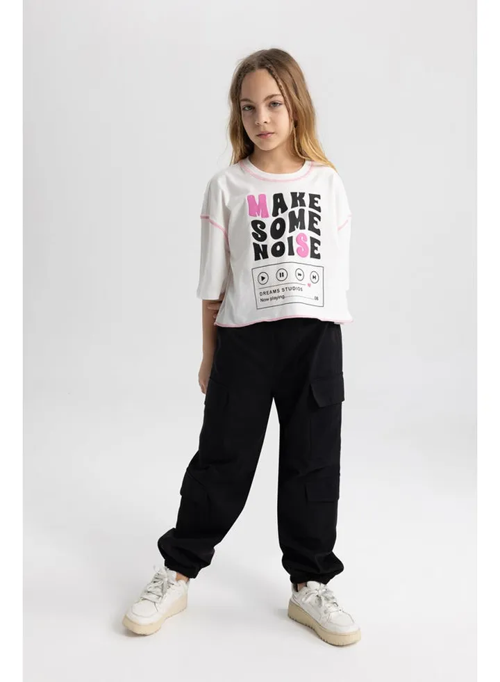Girl Parachute Cargo Woven Trousers