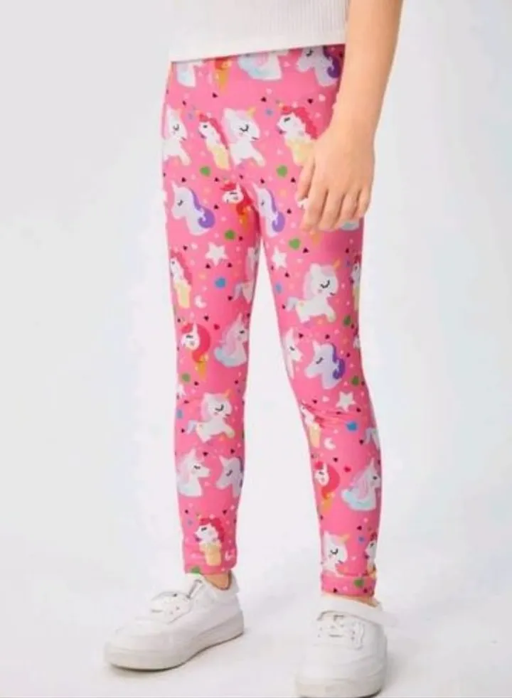Toddler Girls Unicorn & Star Print Leggings Pink