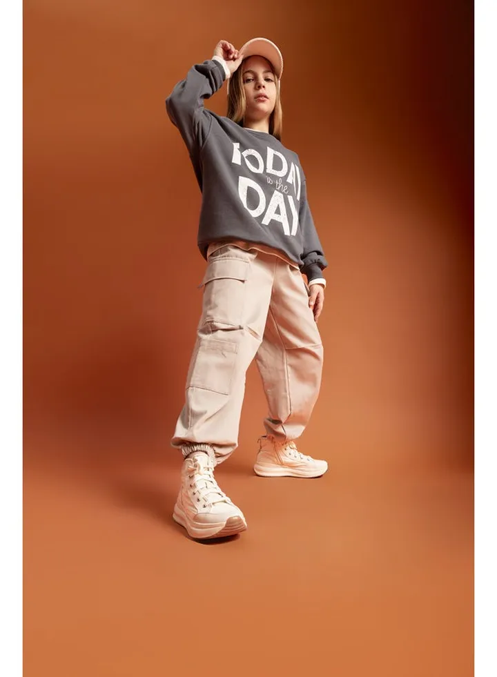 Girl Parachute Cargo Woven Trousers