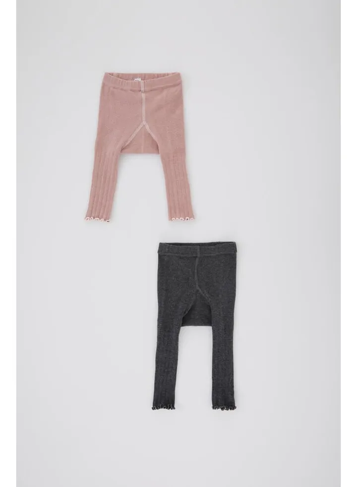 Babygirl Regular Fit New Born Knitted Trousers -2 Pieces