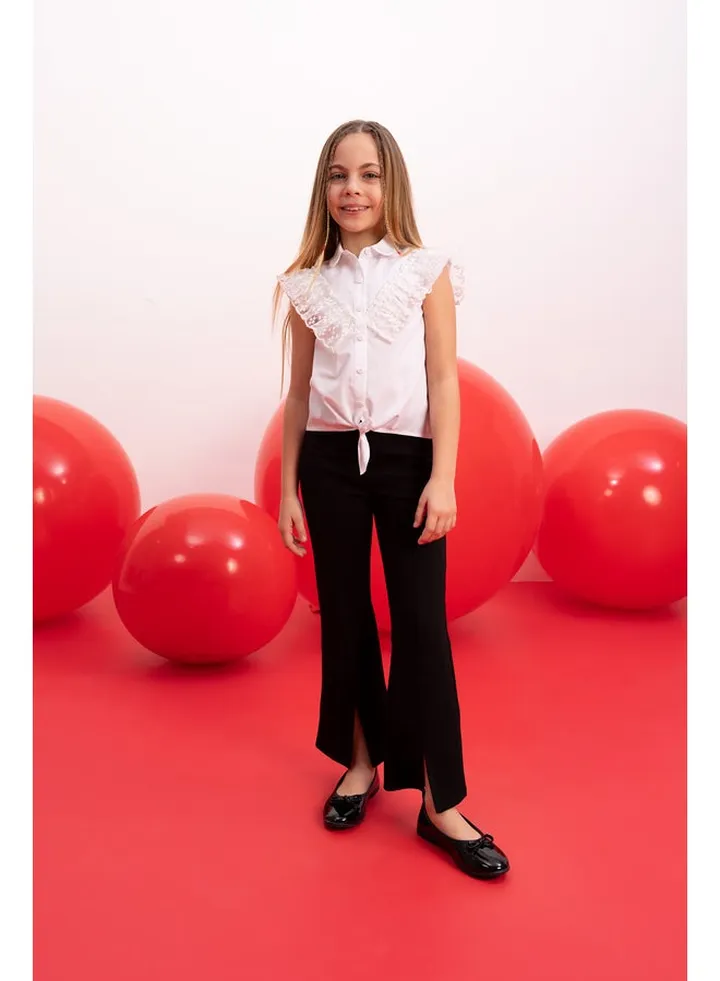 Girl Flare Fit Knitted Trousers