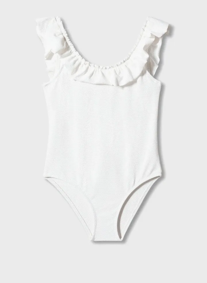 Kids Texture Ruffle Swimsuit