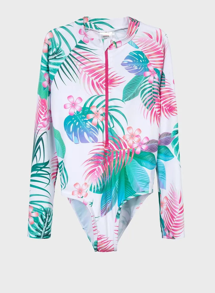 Youth Leaf Print Bodysuit
