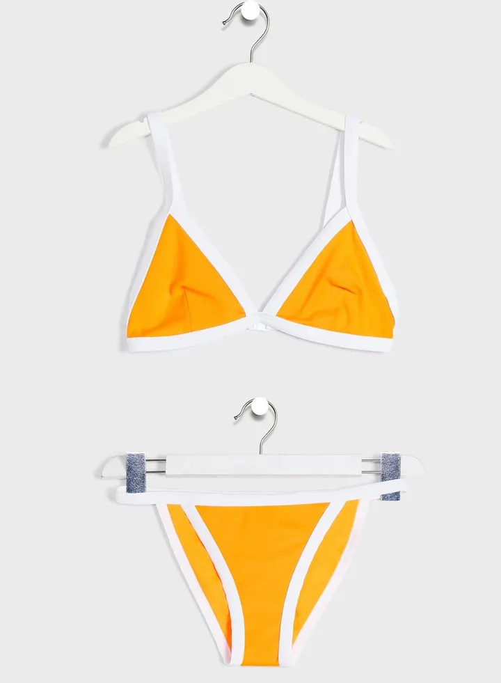 Kids Contrast Trim Bikini