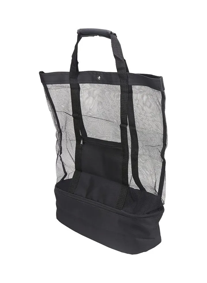 Mesh Beach and Picnic Tote Bag with Insulated Compartment