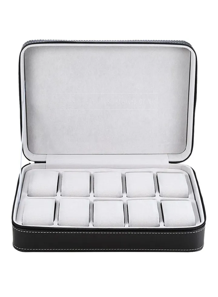 10 Grid PU Leather Travel Watch Organizer