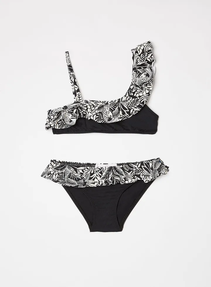 Kids/Teen Ruffle Bikini Black