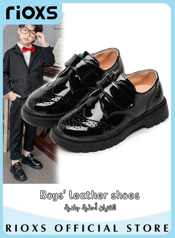 Boy's Classic School Uniform Breathable Oxford Shoes Comfort Dress Flats Business Formal Casual Leather Shoes
