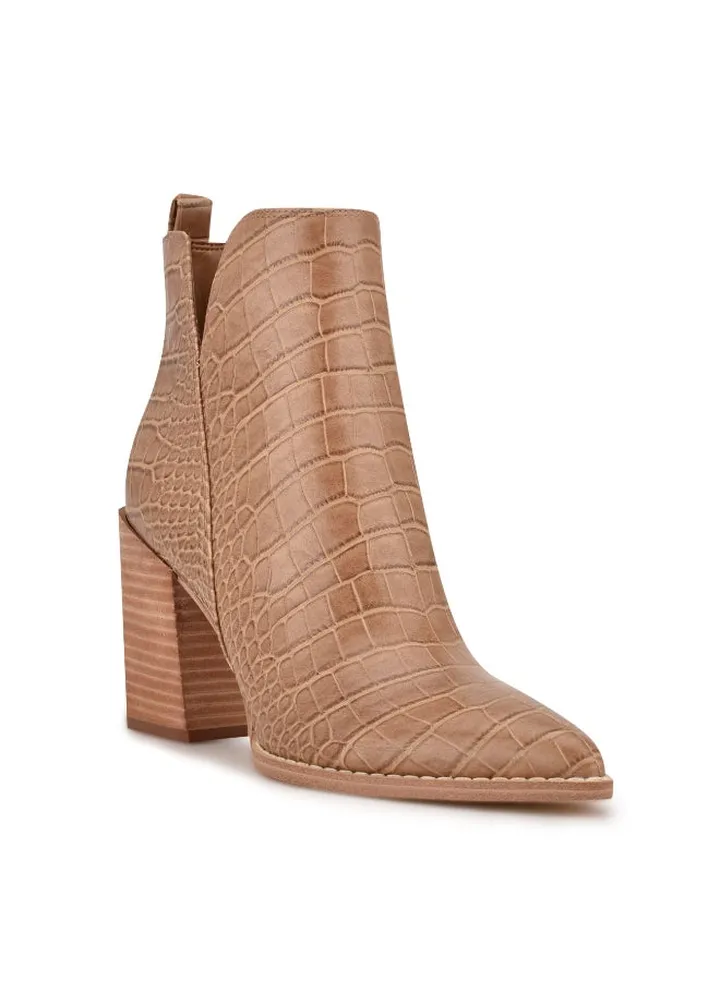 Casual Half Zip Closure Dress Boots Brown