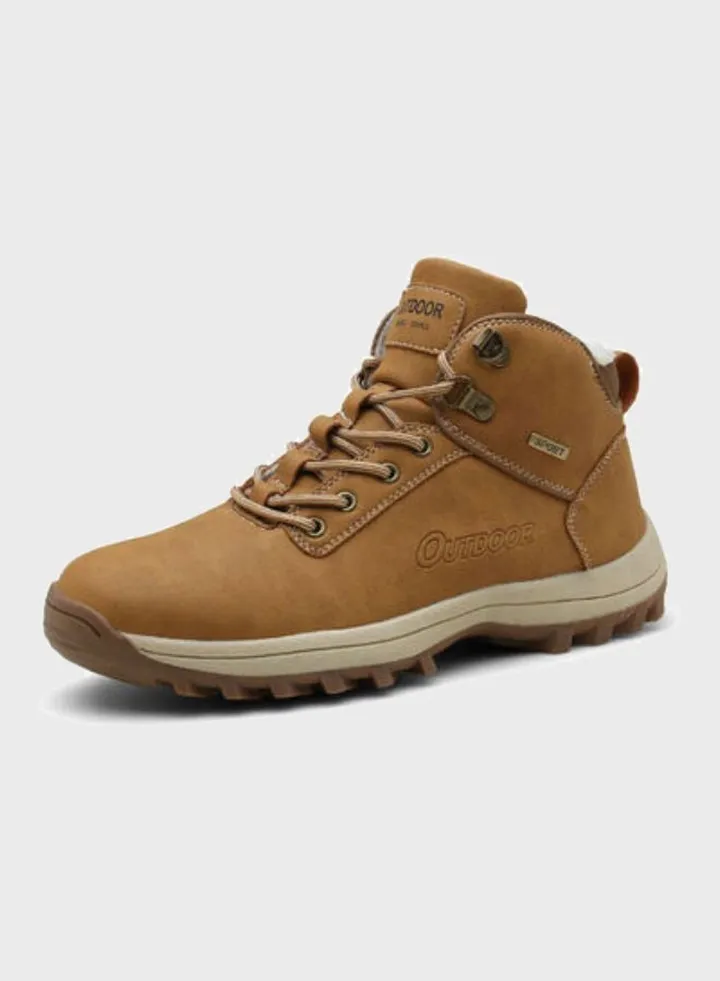 Lace-Up Detail Hiking Shoes Light Brown