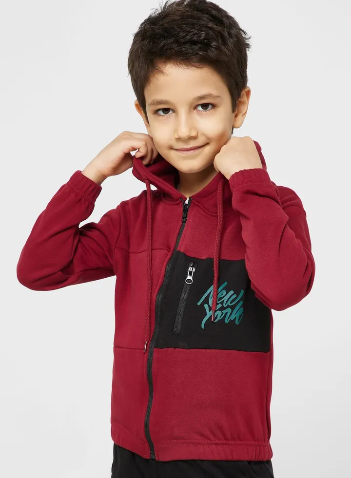 Cut & Sew Hoodie For Boys