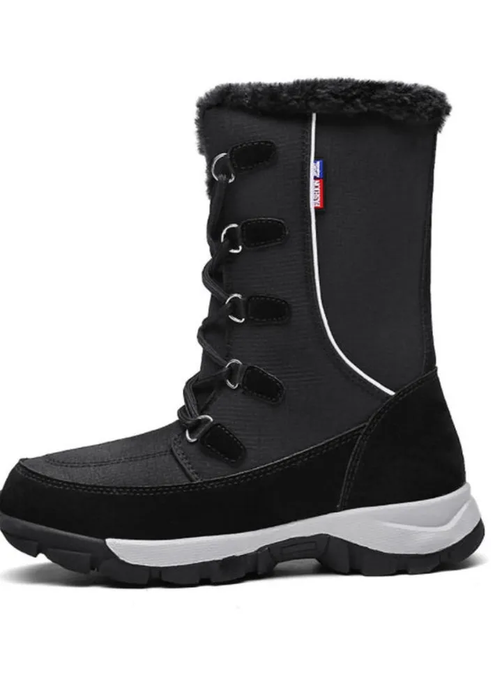 High Top Snow Boots Black/White