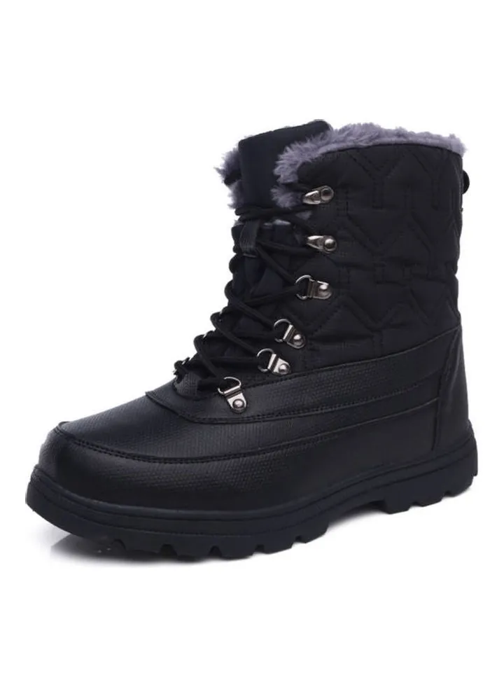 Lace-Up Detail Ankle Boots Black/Grey