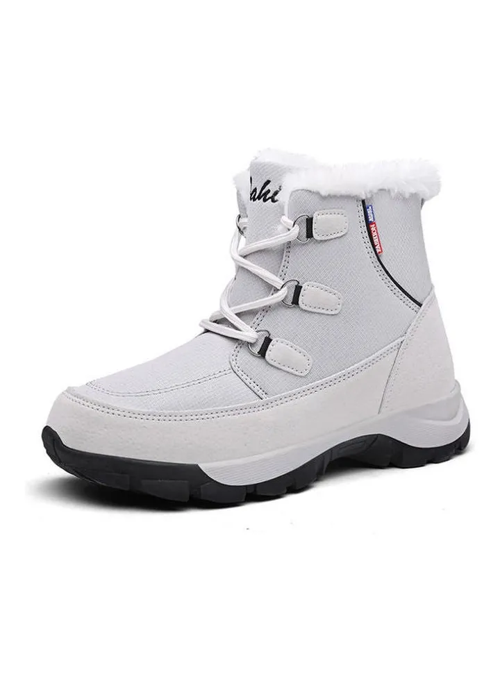Casual Lace-Up Snow Boots Grey