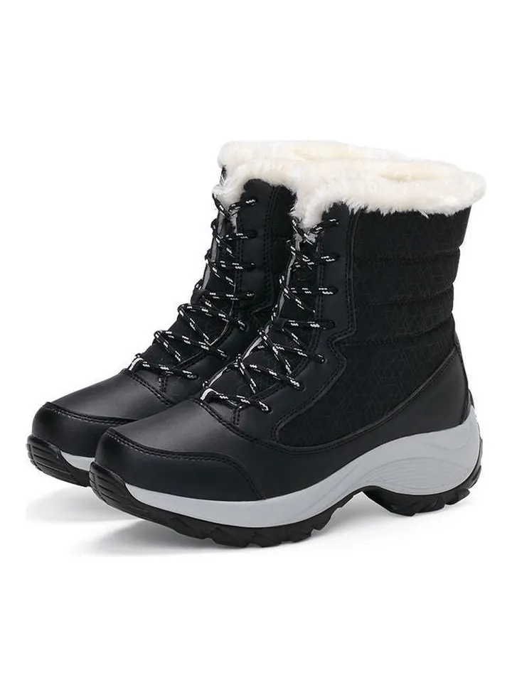 Waterproof Effect Warm And Light Casual Boots Black
