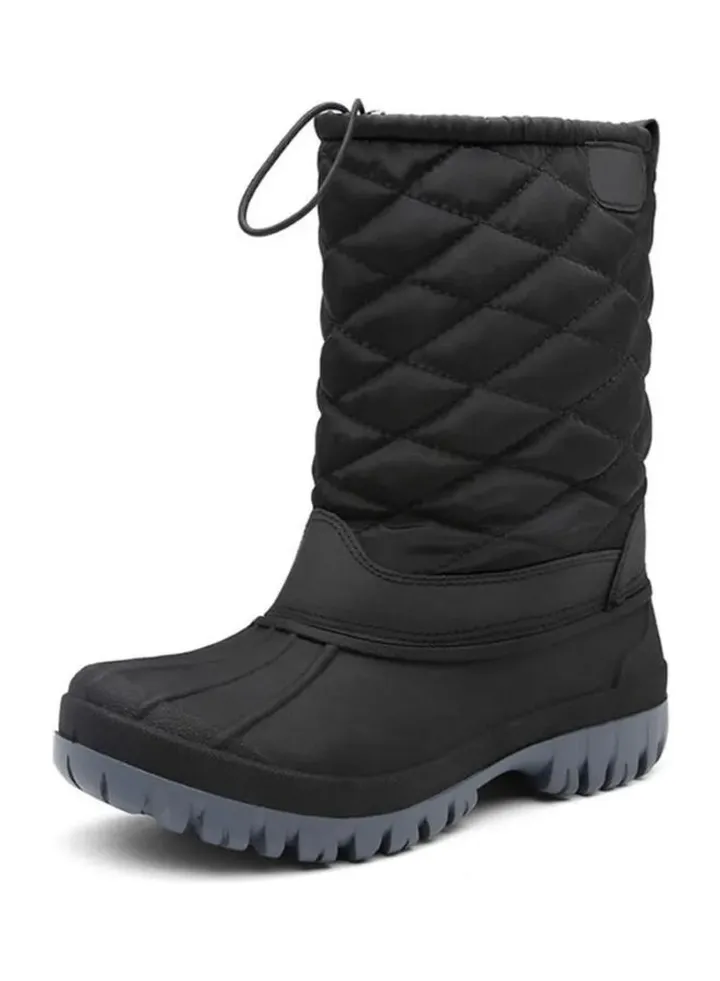 Waterproof Medium Tube Casual Boots Black