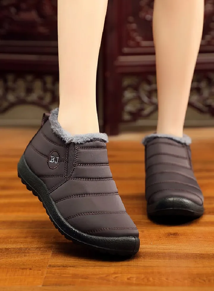 Ankle Boots Slip On Flat Casual Footwear Coffee