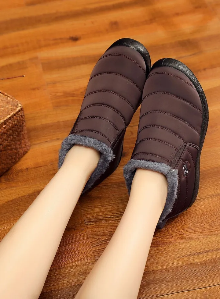 Women Ankle Boots Slip On Flat Casual Footwear Grey