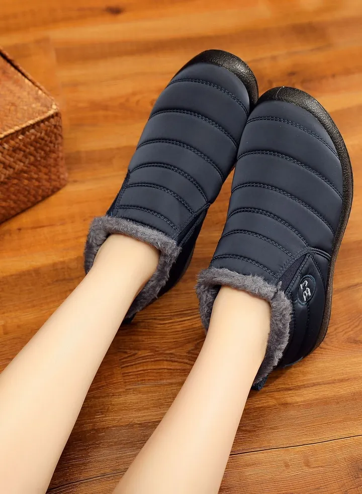 Women Ankle Boots Slip On Flat Casual Footwear Black