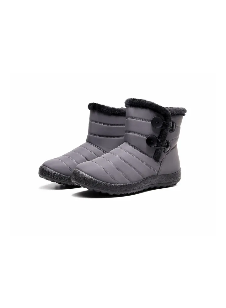 Women Slip-On Snow Boot Grey