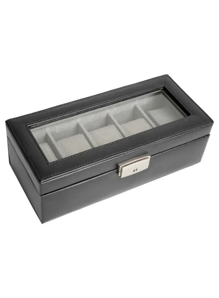unisex 5-Slot Watch Display Case