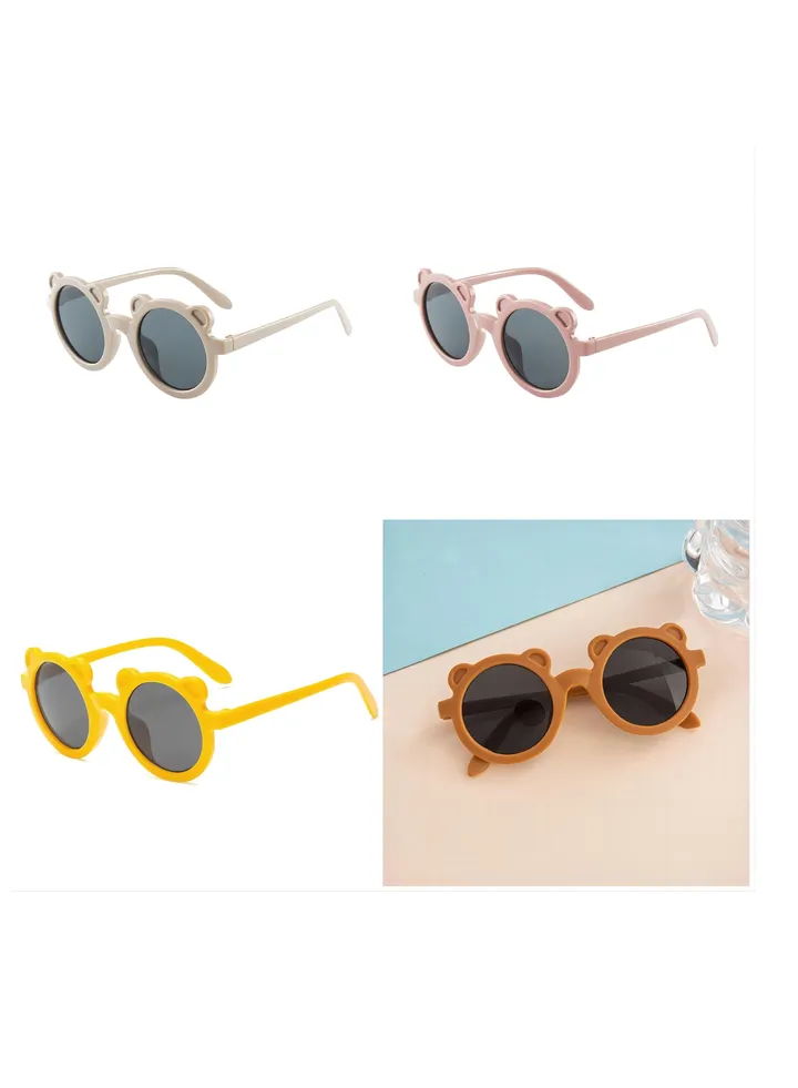 Summer Round Frame Bear Set Of 4 Sunglasses For Children