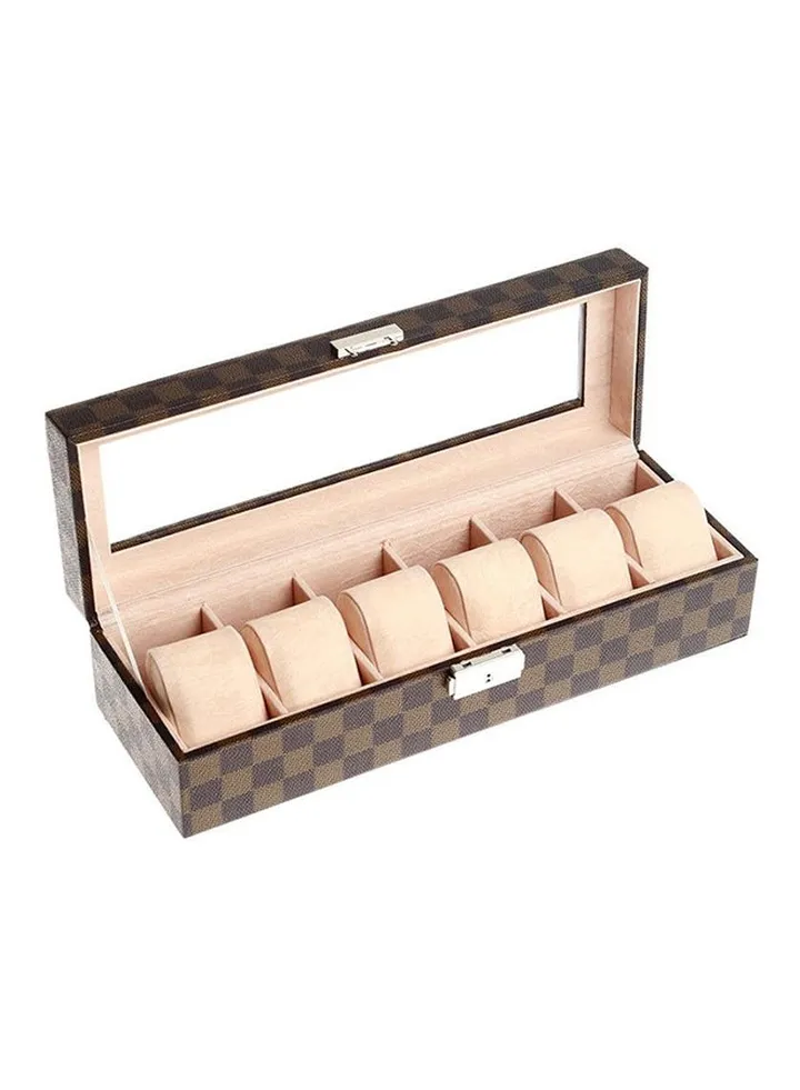 Women's 6-Slot Leather Watch Organizer